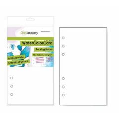 CraftEmotions WaterColorCard - bril. Ringband wit 10 vl 12x20,5cm - 350 gr - 6 Ring A5 (10-20)