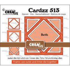 Crealies Cardzz Frame & Inlay Beth diamant CLCZ513 8,3x8,3 - 7,8x7,8cm + inlay dies (115634/5563) *