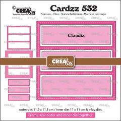 Crealies Cardzz Frame & Inlay Claudia 3x rechthoek CLCZ532 11,5x11,5 - 11x11cm + inlay dies (115634/5565) *