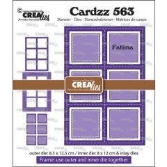 Crealies Cardzz Frame & Inlay Fatima 6x vierkant CLCZ563 8,5x12,5 - 8x12cm + inlay dies (115634/5569) *