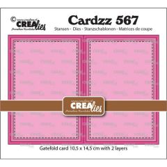 Crealies Cardzz Gatefold rechthoekige kaart horizontaal CLCZ567 folded 10,5 x 14,5 cm (115634/5667) *