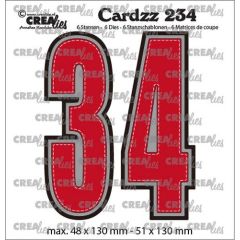 Crealies Cardzz no CLCZ234 Cijfers 3 en 4 CLCZ234 48x130 - 51x130 mm (115634/5434) *