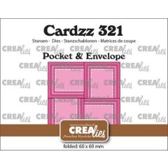 Crealies Cardzz pocket & envelop - rechthoek CLCZ321 folded: 6 x 6 cm (115634/5421) *