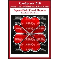 Crealies Cardzz squashfold card - harten CLCZ318 folded: 12 x 12 cm  (115634/5418) *