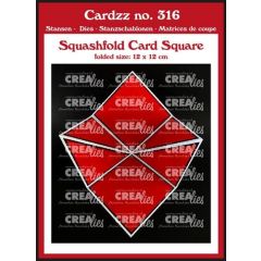 Crealies Cardzz squashfold card - vierkant CLCZ316 folded: 12 x 12 cm  (115634/5416) *