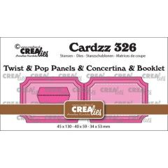 Crealies Cardzz Twist& Pop A3, Panelen&Lep.& Miniboekje tickets H CLCZ326 45x130 - 40x59 - 34x53mm (115634/5426) *