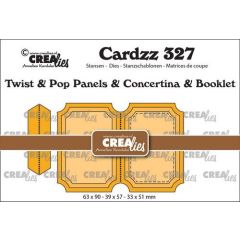 Crealies Cardzz Twist& Pop B3, Panelen&Lep.& Miniboekje tickets V CLCZ327 63x90 - 39x57 - 33x51mm (115634/5427) *
