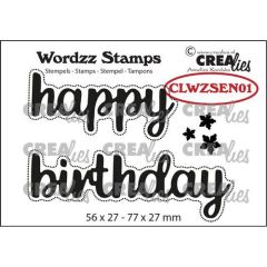 Crealies Clearstamp Wordzz Happy Birthday (ENG) CLWZSEN01 77x27mm (115634/7061) *