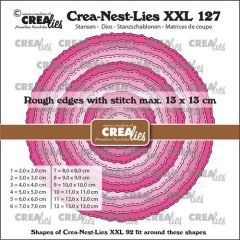 Crealies Crea-nest-dies XXL Cirkels ruwe randen en stiklijn CLNestXXL127 13x13cm (115634/0127) *