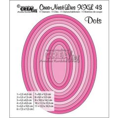 Crealies Crea-nest-dies XXL no. 43 Ovalen met stippen max. 12,5 x 16,5 cm / CLNestXXL43 (115634/0043) *