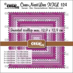 Crealies Crea-nest-dies XXL Vierkanten omgekeerde scallop CLNestXXL124 12,9x12,9cm (115634/0124) *