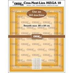 Crealies Crea-Nest-Lies Mega Rechthoek glad CLNestMega10 For A4 machine: max. 20 x 24 cm (115634/1610) *