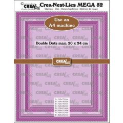 Crealies Crea-Nest-Lies Mega Rechthoek stippen CLNestMega52 For A4 machine: max. 20 x 24 cm (115634/1652) *