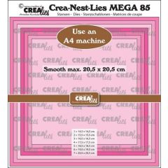 Crealies Crea-Nest-Lies Mega Vierkant glad halve cm CLNestMega85 For A4 machine: max. 20,5 x 20,5 cm (115634/1685) *