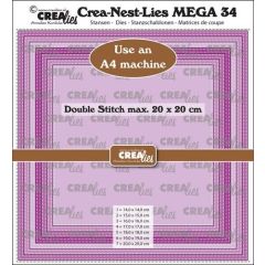 Crealies Crea-Nest-Lies Mega Vierkant stiksteek CLNestMega34 For A4 machine: max. 20 x 20 cm (115634/1634) *