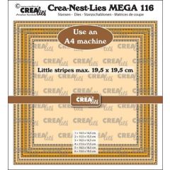 Crealies Crea-Nest-Lies Mega Vierkanten - streepjes halve cm CLNestMega116 19,5x19,5cm (115634/1716) *