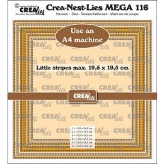 Crealies Crea-Nest-Lies Mega Vierkanten - streepjes halve cm 19,5x19,5cm (CLNestMega116) *