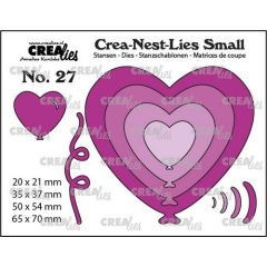 Crealies Crea-nest-Lies Small Ballonnen hartvorm 4x CNLS27 max. 65x70mm (115634/1227) *