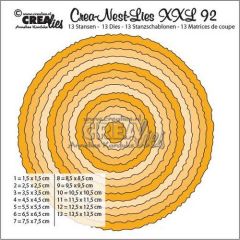 Crealies Crea-Nest-Lies XXL no 92 Cirkels met ruwe randen CLNestXXL92 135 x 135mm (115634/0192) *