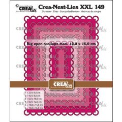 Crealies Crea-Nest-Lies XXL Rechthoeken grote open schulprand CLNestXXL149 max. 12 x 16 cm (115634/0049) *