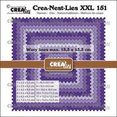 Crealies Crea-Nest-Lies XXL Vierkanten met golfrandje CLNestXXL151 13,3x13,3 cm (115634/1151) *