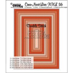 Crealies Double Stitch Rectangle max. 12 x 16 cm / CLNestXXL36 (115634/0036) *