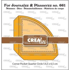 Crealies For Journalzz & Plannerzz Corner pocket kwart rond S 6,5 cm CLJP661 6,5x6,5 cm (115635/2661) *