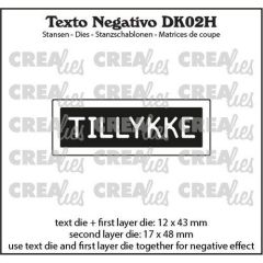 Crealies Texto DK: TILLYKKE (horizontaal) DK02H max.17x48mm (115634/6736) *