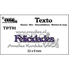 Crealies Texto Felicidades (PT) TPT01 52 x 9 mm (115634/5701) *
