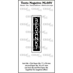 Crealies Texto Negativo Bedankt - NL (V) NL05V max.16x61mm (115634/7405) *