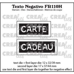 Crealies Texto Negativo CARTE CADEAU - FR (H) FR110H 12x32/39 - 17x37/44 mm (115634/7338) *