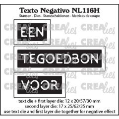 Crealies Texto Negativo EEN TEGOEDBON VOOR - NL (H) 12x20/57/30 - 17x25/62/35 mm (NL116H) *