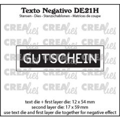 Crealies Texto Negativo GUTSCHEIN - DE (H) DE21H 12x54 - 17x59 mm (115634/7336) *