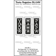 CrealiCrealies Texto Negativo VOOR MAMA PAPA (V) - (NL) NL114V max. 16 x 39 mm (115634/7414) *
