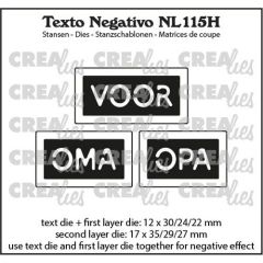 Crealies Texto Negativo VOOR OMA OPA (H) - (NL) NL115H max. 17 x 35 mm (115634/7215) *