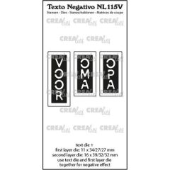 Crealies Texto Negativo VOOR OMA OPA (V) - (NL) NL115V max. 16 x 39 mm (115634/7415) *