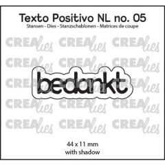 Crealies Texto Positivo bedankt - NL (H) 44x11 mm (POSNL05) *