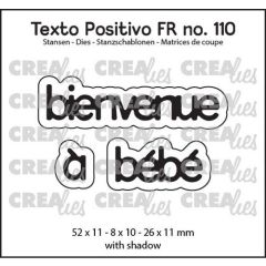 Crealies Texto Positivo bienvenue à bébé - FR (H) 52x11 - 8x10 - 26x11mm (POSFR110) *