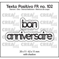 Crealies Texto Positivo bon anniversaire - FR (H) 20x11 - 62x11mm (POSFR102) *
