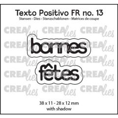Crealies Texto Positivo bonnes fêtes - FR (H) 38x11 - 28x12mm (POSFR13) *