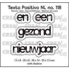 Crealies Texto Positivo en een gezond nieuwjaar - NL (H) 13x8 - 20x8 - 38x14 - 50x13mm (POSNL118) *
