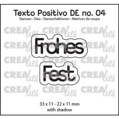 Crealies Texto Positivo Frohes Fest - DE (H) 33x11 - 22x11mm (POSDE04) *