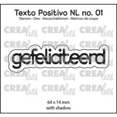 Crealies Texto Positivo gefeliciteerd - NL (H) POSNL01 64x14 mm *
