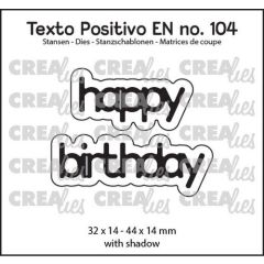 Crealies Texto Positivo happy birthday - EN (H) 32x14 - 44x14mm (POSEN104) *
