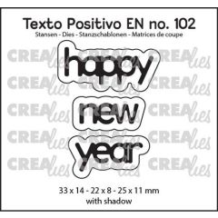 Crealies Texto Positivo happy new year - EN (H) 33x14 - 22x8 - 25x11mm (POSEN102) *