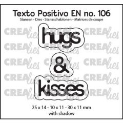Crealies Texto Positivo hugs & kisses - EN (H) 25x14 - 10x11 - 30x11mm (POSEN106)  *