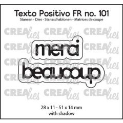 Crealies Texto Positivo merci beaucoup - FR (H) 28x11 - 51x14mm (POSFR101) *