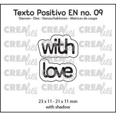 Crealies Texto Positivo with love - EN (H) 23x11 - 21x11mm (POSEN09) *