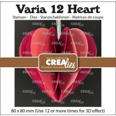Crealies Varia 3D hart 80x80mm (CLVAR12) *