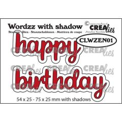 Crealies Wordzz with Shadow Happy Birthday (ENG) CLWZEN01 75x25mm (115634/5961) *